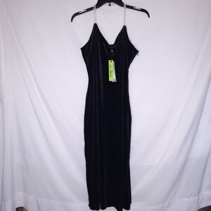 Sam Edelman Dress 8 Black Velvet Cami Midi NWT
